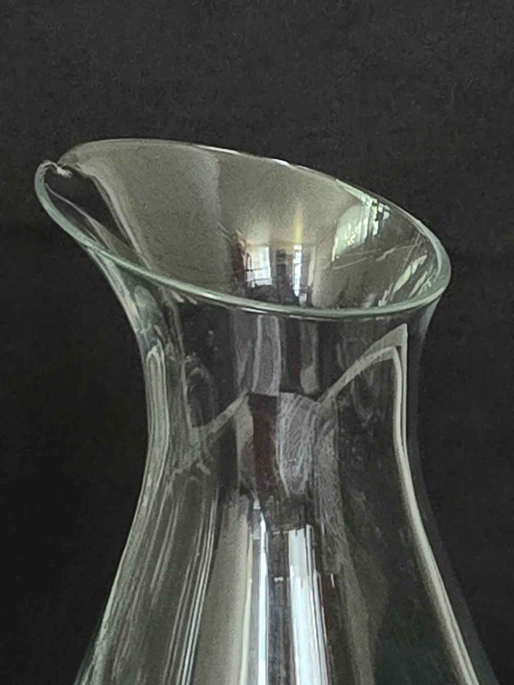 RARE Pier 1 Angled Crackle Glass 7pc Hostess Set - Carafe & 6 Hand-Blown Goblets